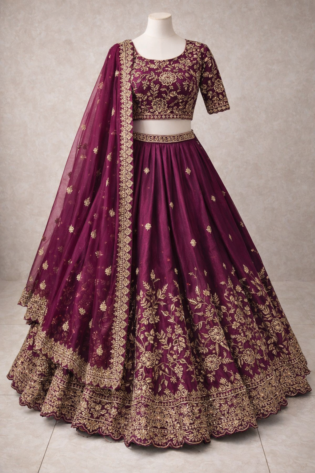 Classic Red Heavy Bridal Lehenga Choli