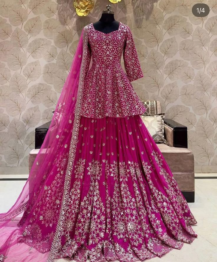 Magenta Bloom Designer Lehenga