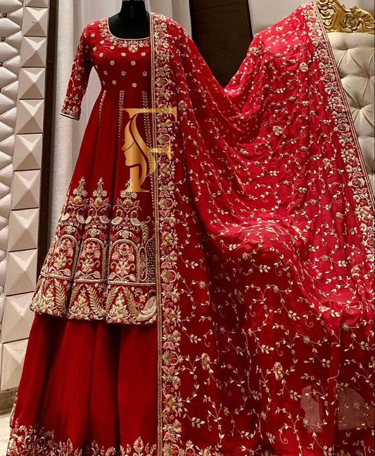 Crimson Red Grand Wedding Lehenga